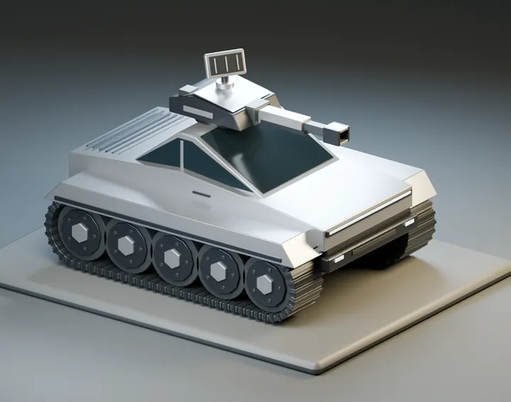 Cybertruck tank artwork for grok-4.6