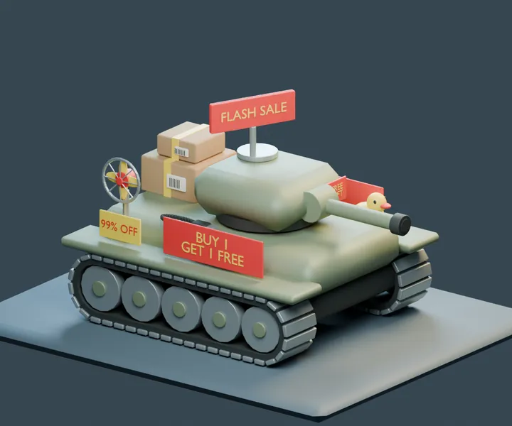 Qwen Bargain tank artwork for qwen3.8-max-0902